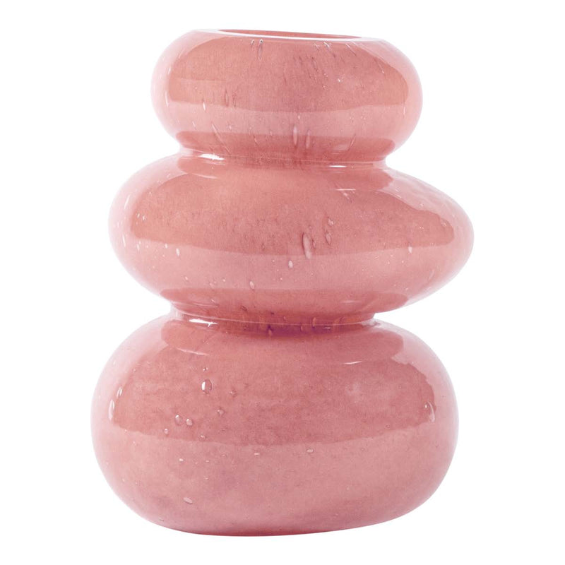 PTMD Rivo Ronde Vaas - H19 x Ø14,5 cm - Glas - Roze