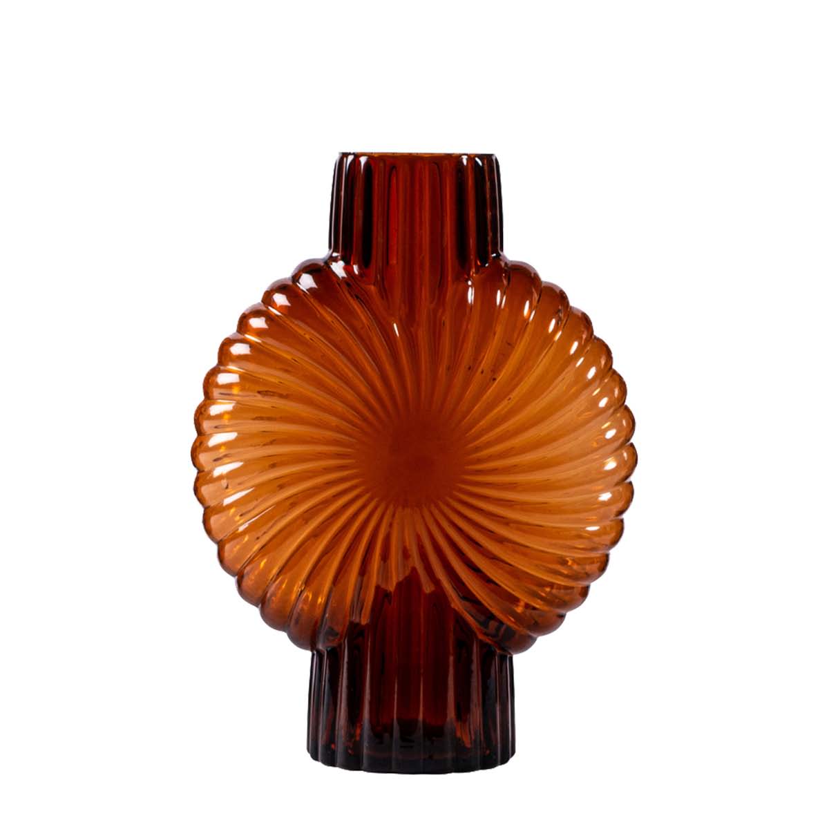 PTMD Zugar Ronde Vaas - 22 x 10,5 x 32 cm - Glas - Bruin