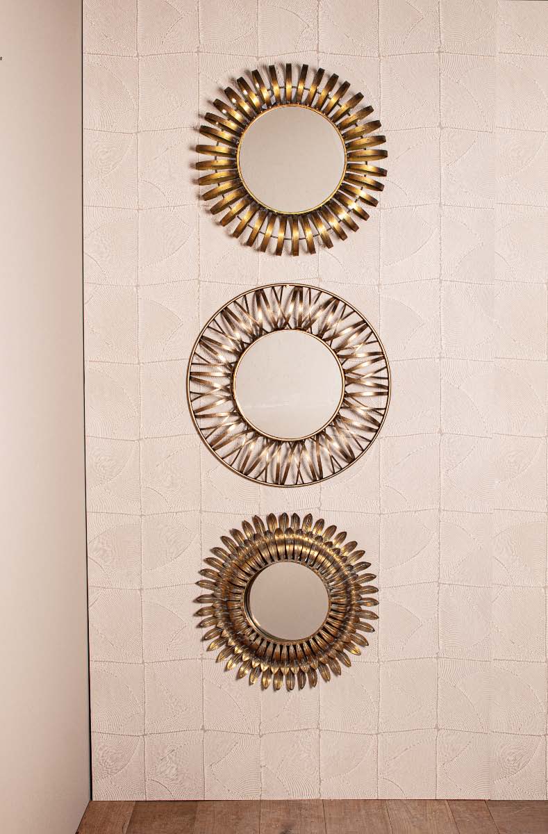 PTMD Eresa Ronde Spiegel - 60 x 4,5 x 60 cm - Ijzer - Goud