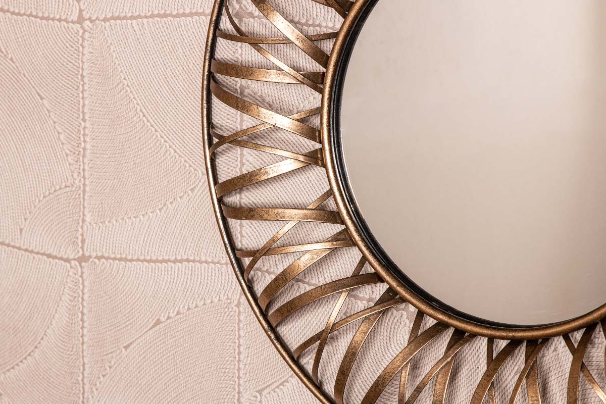 PTMD Eresa Ronde Spiegel - 60 x 4,5 x 60 cm - Ijzer - Goud