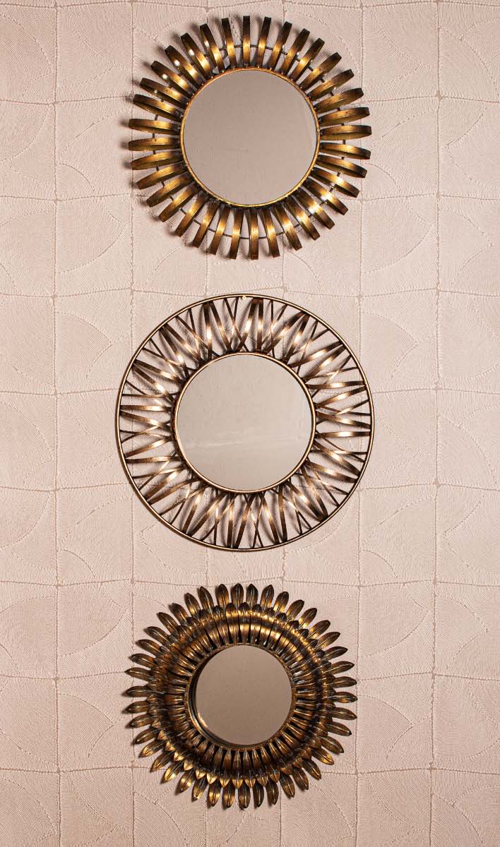 PTMD Eresa Ronde Spiegel - 60 x 4,5 x 60 cm - Ijzer - Goud