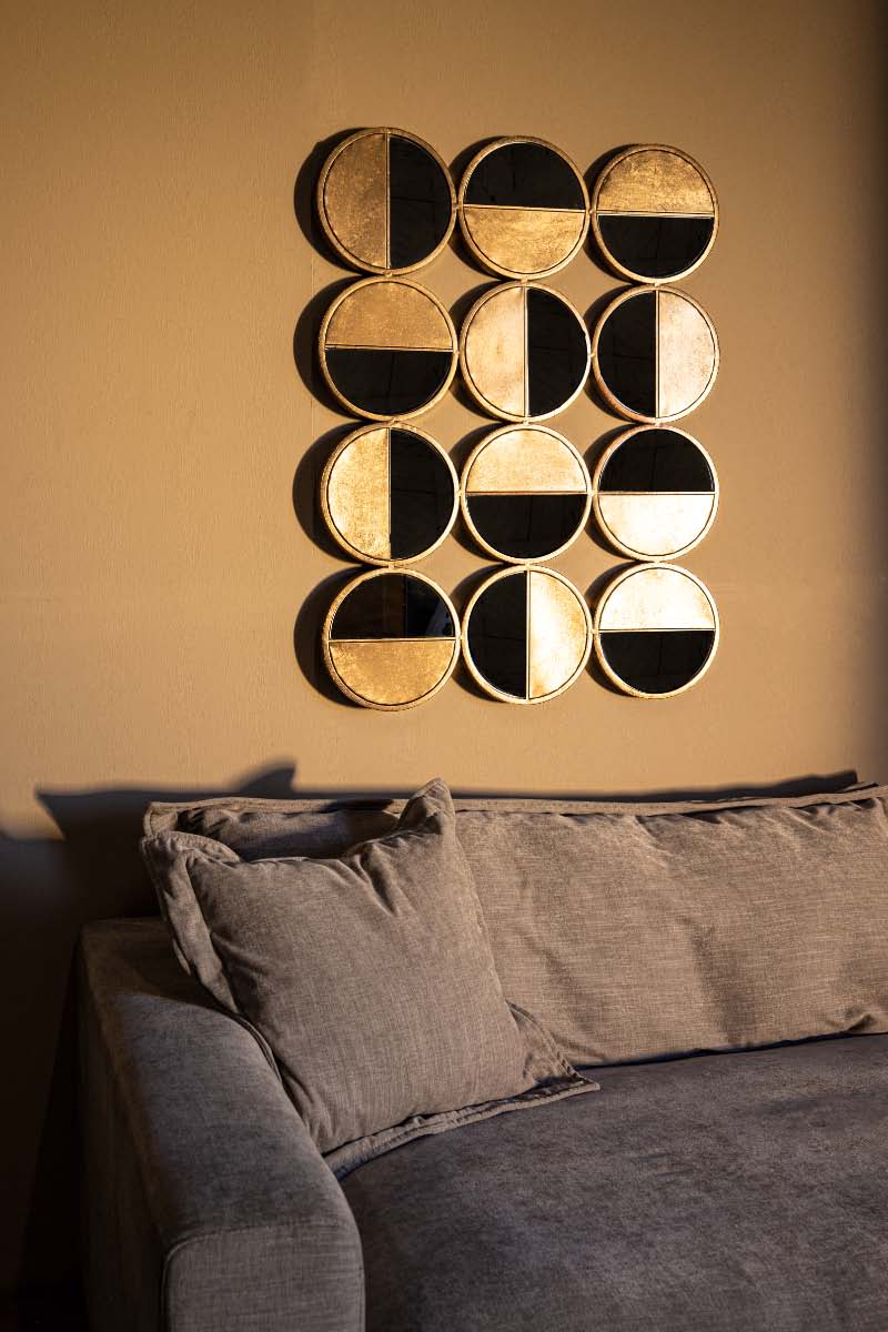 PTMD Oria Ronde Spiegel - 100 x 3 x 75 cm - Ijzer - Goud