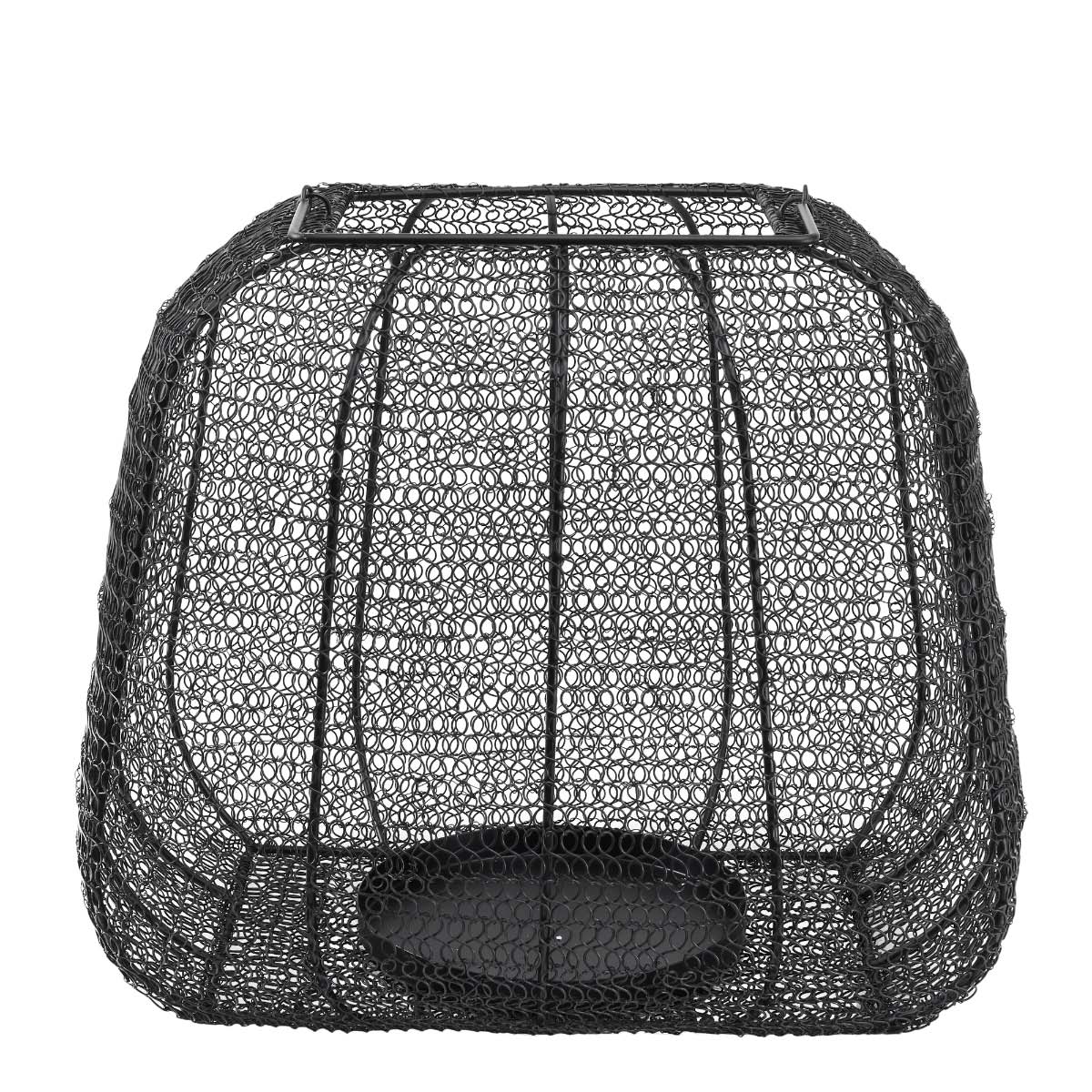 PTMD Rayna Vierkante Lantaarn - 38 x 30 x 32 cm - Metaal - Zwart