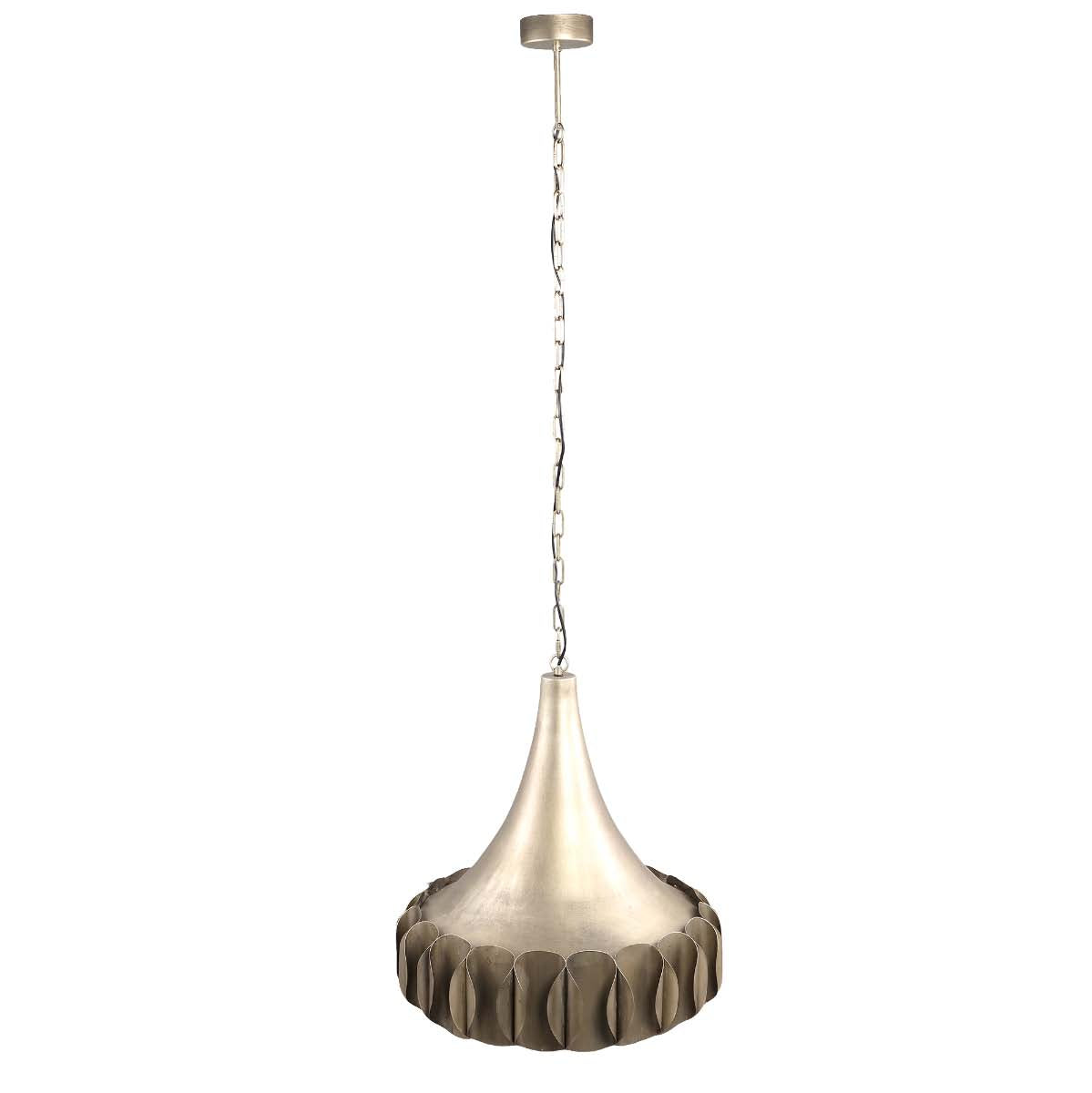 PTMD Gindy Ronde Hanglamp - H168 x Ø57,5 cm - Metaal - Goud