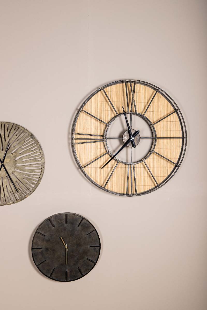 PTMD Derandi Ronde Wandklok - 59 x 3,5 x 59 cm - Metaal - Goud