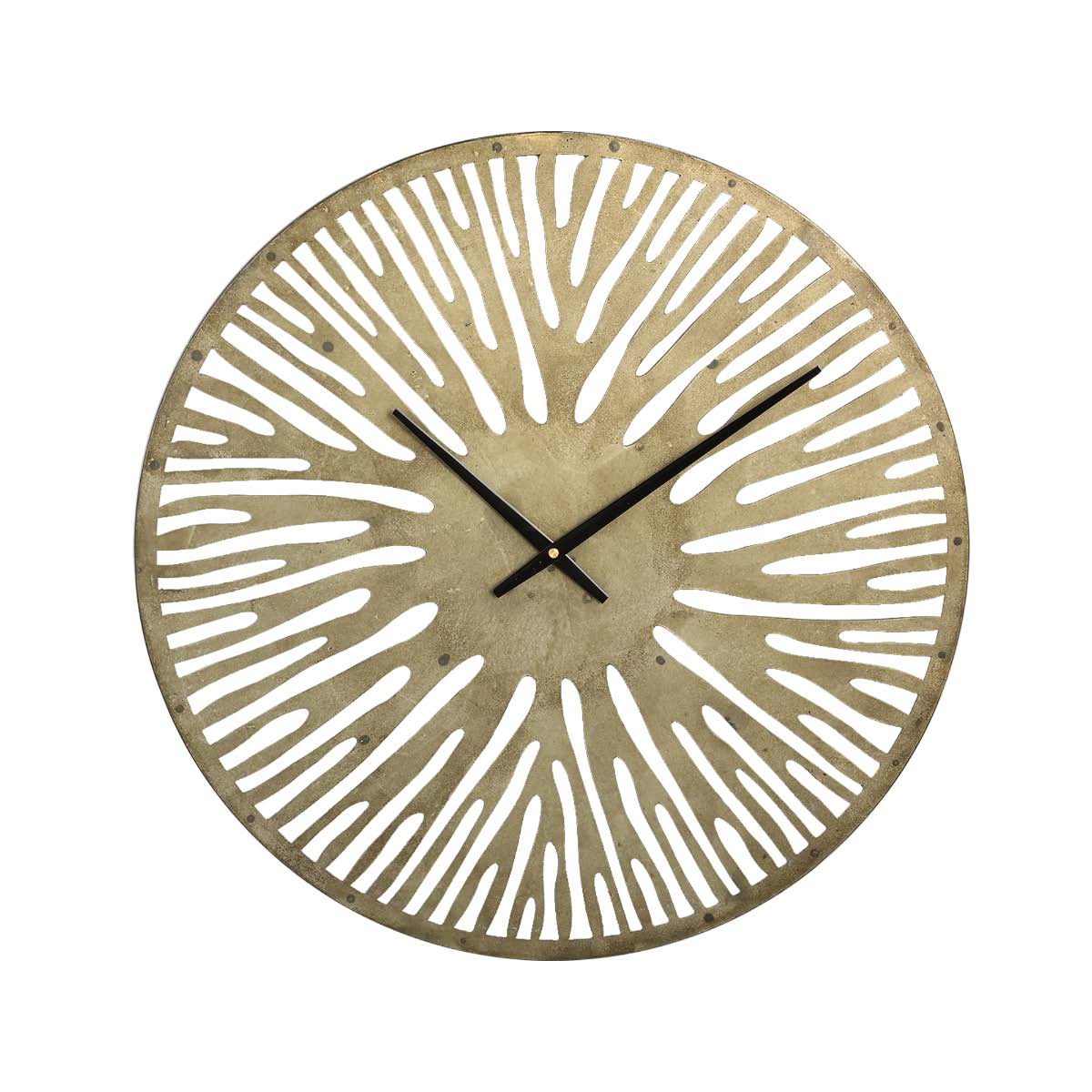 PTMD Derandi Ronde Wandklok - 59 x 3,5 x 59 cm - Metaal - Goud