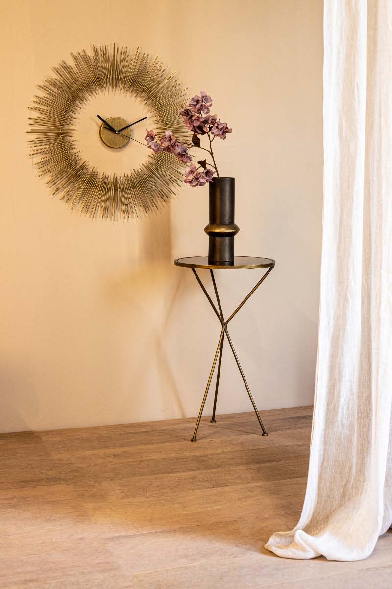PTMD Anther Ronde Wandklok - 72 x 3,5 x 72 cm - Metaal - Goud