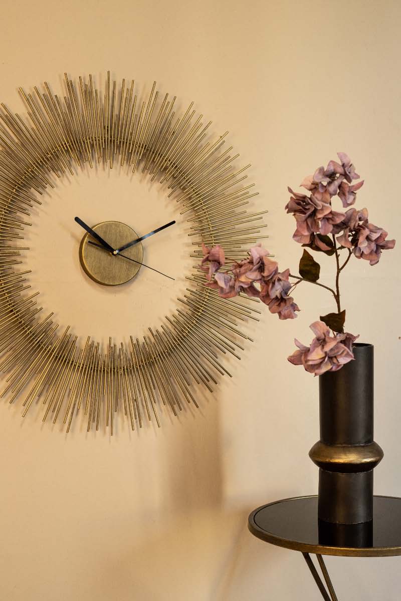 PTMD Anther Ronde Wandklok - 72 x 3,5 x 72 cm - Metaal - Goud