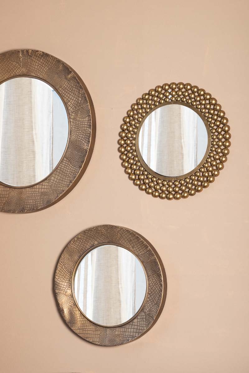 PTMD Zenno Ronde Spiegel - 53,5 x 2 x 53,5 cm - Metaal - Goud