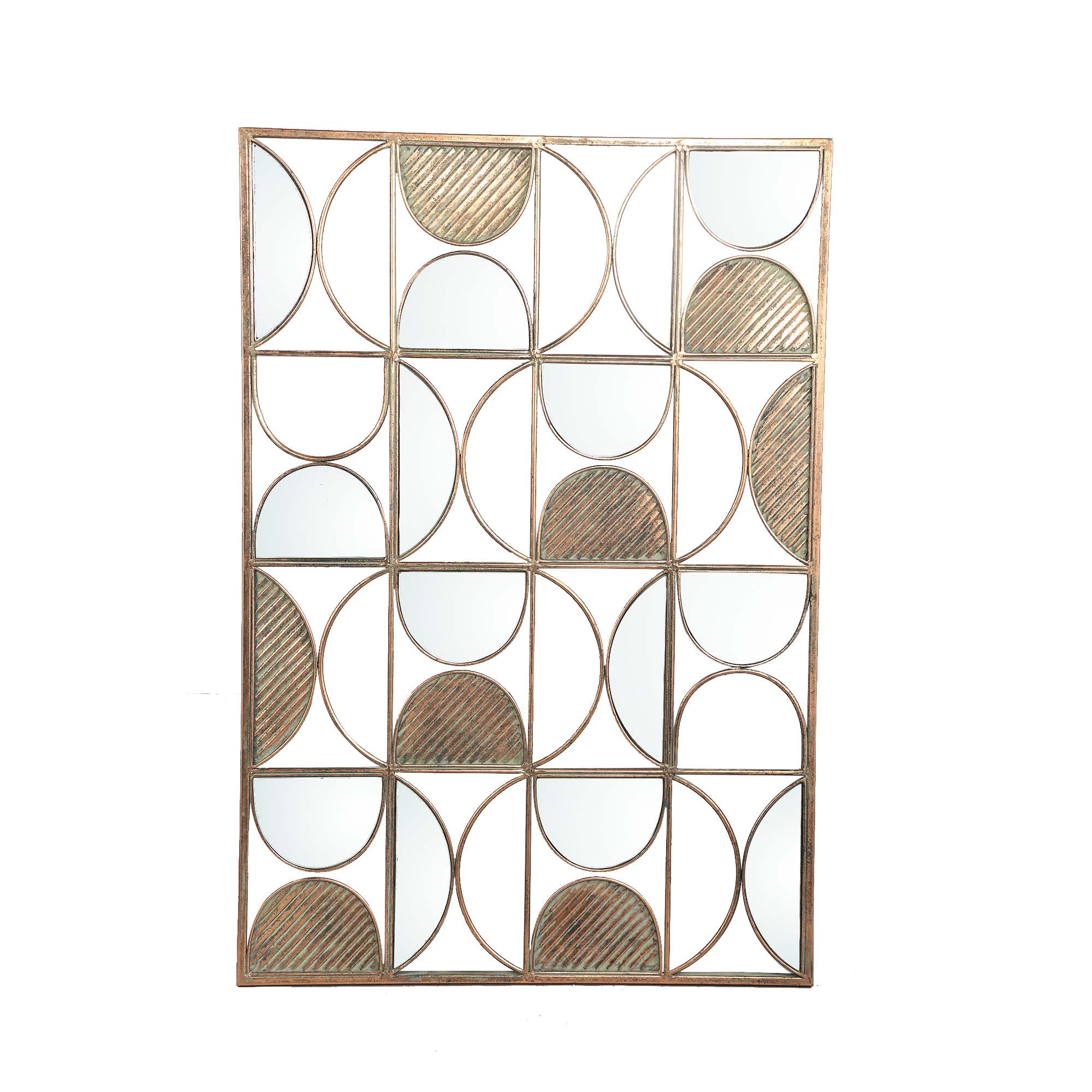 PTMD Rixxi Rechthoekige Spiegel - 66 x 2 x 96,5 cm - Ijzer - Goud