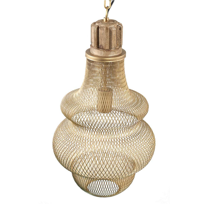 PTMD Elvira Hanglamp Bulb - H57 x Ø30 cm - Ijzer - Goud