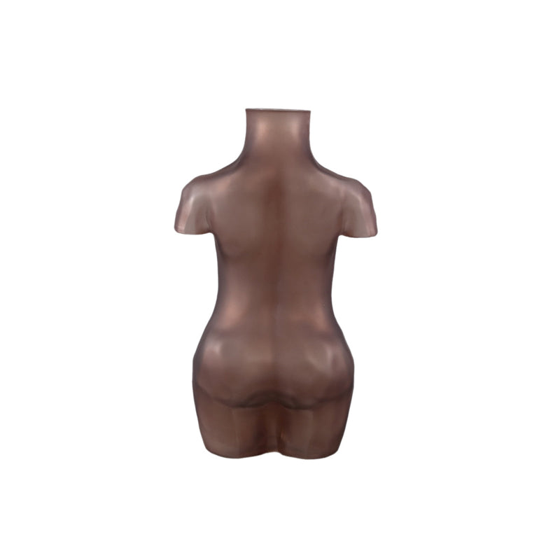 PTMD Body Vaas Torso - 18 x 11 x 27 cm - Glas - Bruin