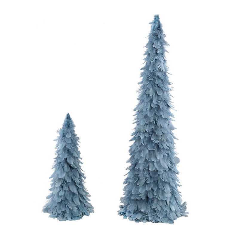 PTMD Foksy Kerstmis Ornament - 14 x 14 x 60 cm - Veren - Blauw