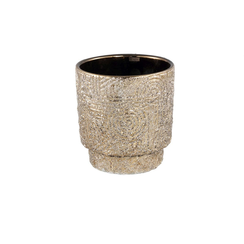 PTMD Rinah Bloempot - 13 x 13 x 14 cm - Keramiek - Goud