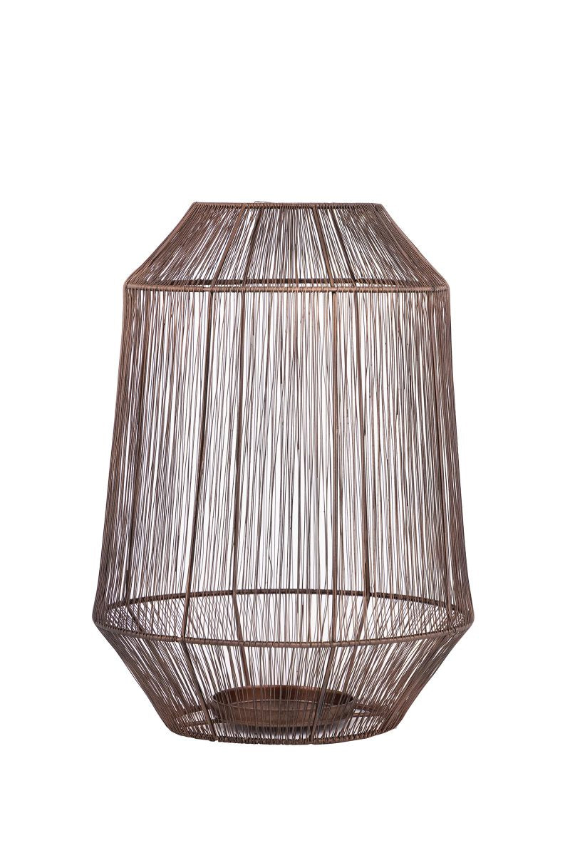 PTMD Justy Windlicht - 28 x 28 x 38 cm - Ijzer - Koper