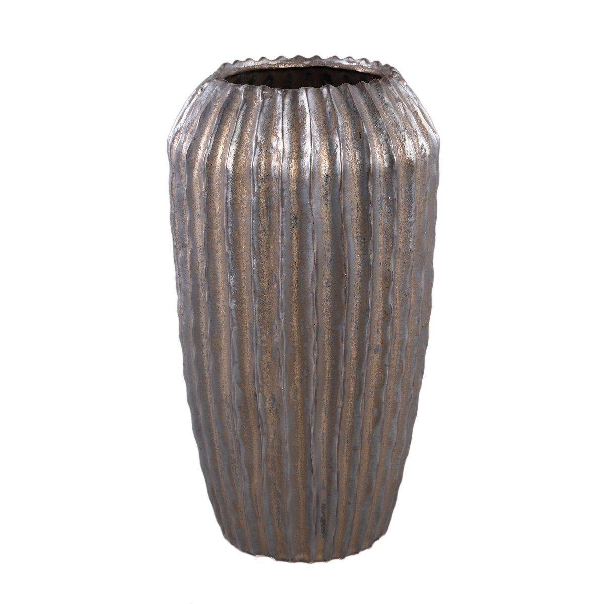 PTMD Bodi Bloempot - 19 x 19 x 35 cm - Keramiek - Brons