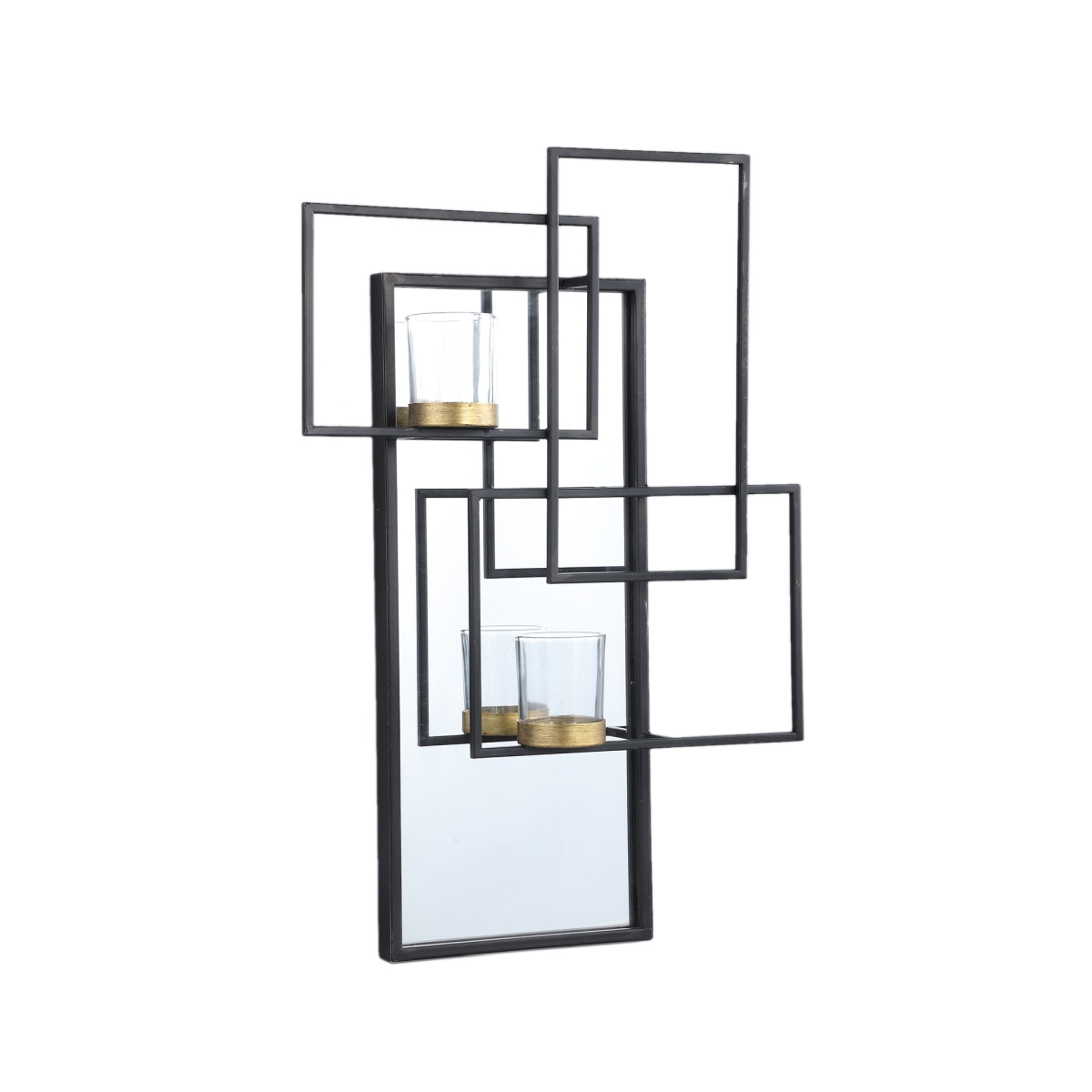 PTMD Erico Spiegel - 37 x 9 x 54 cm - Metaal - Zwart