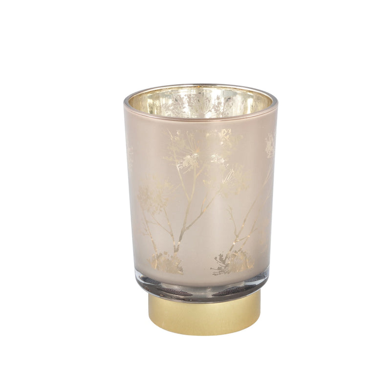 PTMD Loena Windlicht - 10 x 10 x 15 cm - Glas - Goud