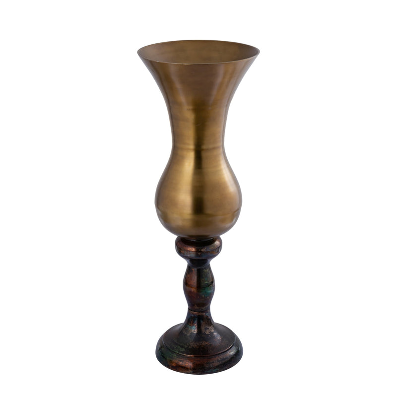 PTMD Ginno Bloempot - 35x35x99 cm - Aluminium - Messing