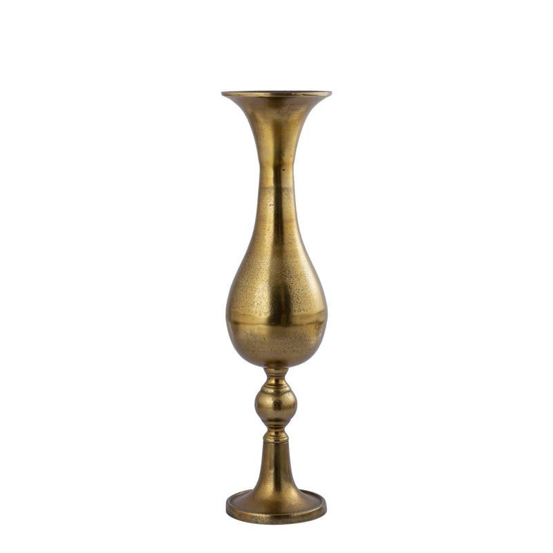PTMD Orish Bloempot - 16x16x64 cm - Aluminium - Messing