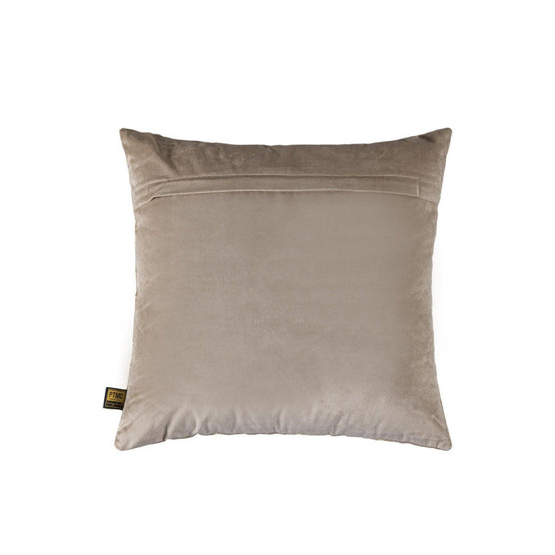 PTMD Lizze Sierkussen - 45x3x45 cm - Fluweel - Beige