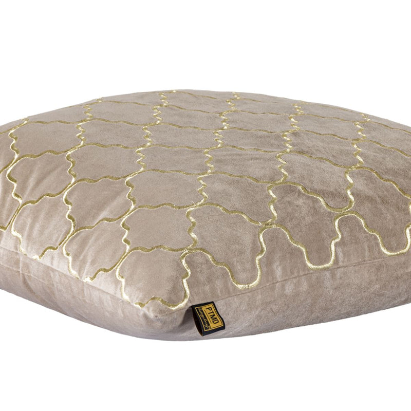 PTMD Lizze Sierkussen - 60x3x60 cm - Fluweel - Beige