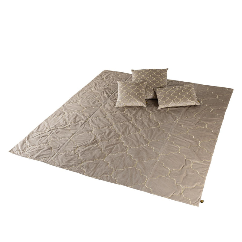 PTMD Lizze Sierkussen - 60x3x60 cm - Fluweel - Beige