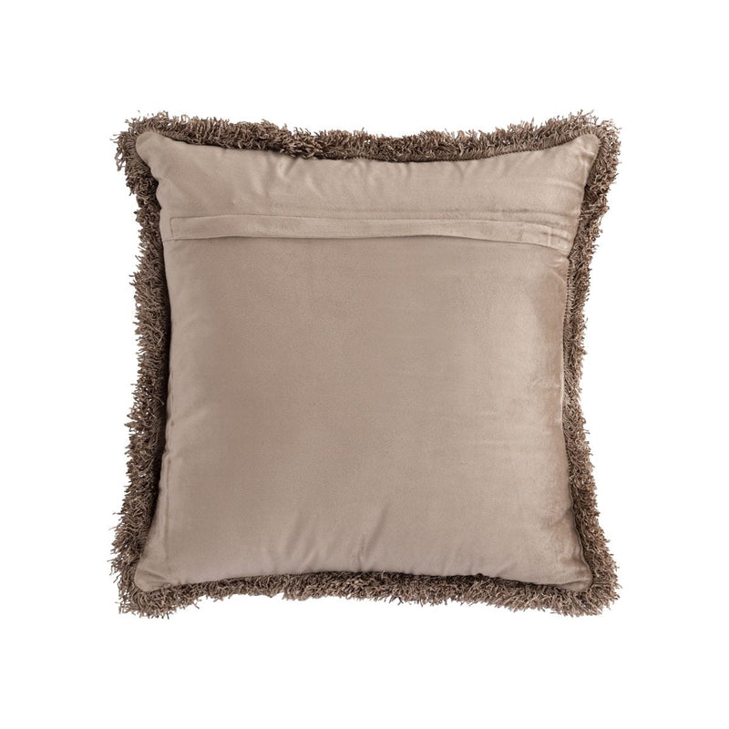 PTMD Nous Sierkussen - 45x3x45 cm - Fluweel - Taupe