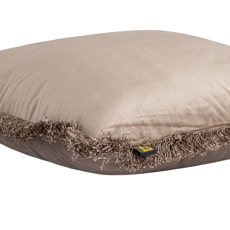 PTMD Nous Sierkussen - 45x3x45 cm - Fluweel - Taupe