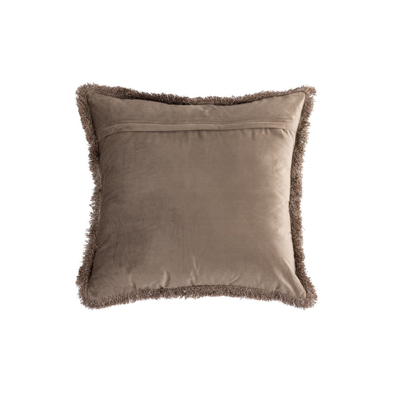 PTMD Nous Sierkussen - 60x3x60 cm - Fluweel - Taupe