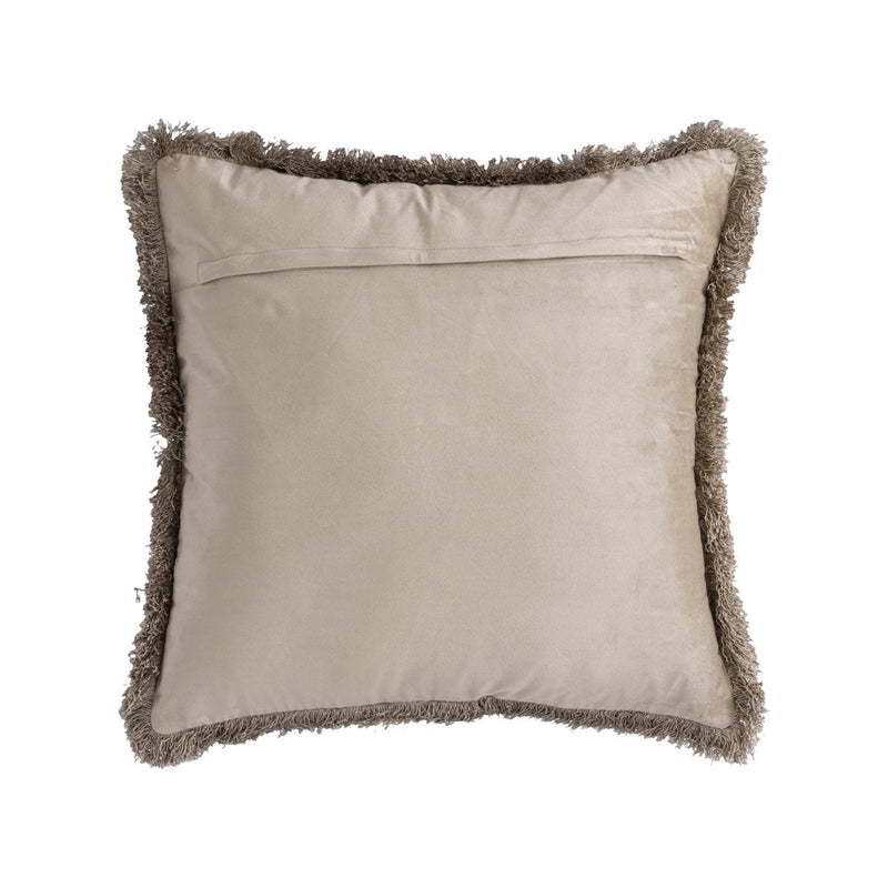 PTMD Nous Sierkussen - 60x3x60 cm - Fluweel - Beige