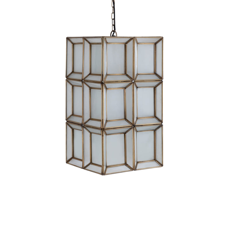 PTMD Layra Hanglamp - 24x24x45 cm - Glas - Wit