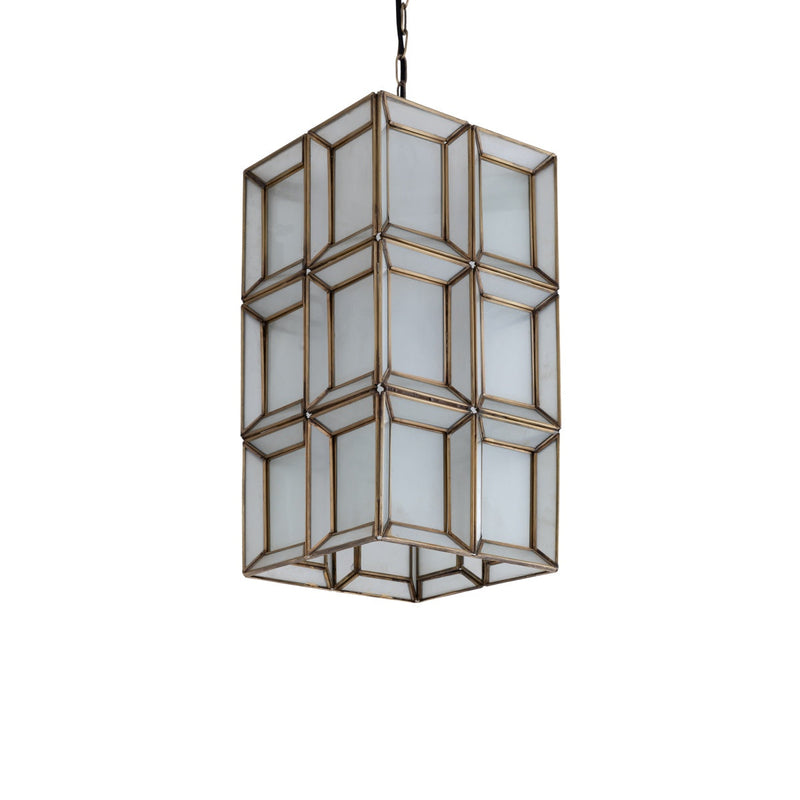 PTMD Layra Hanglamp - 24x24x45 cm - Glas - Wit