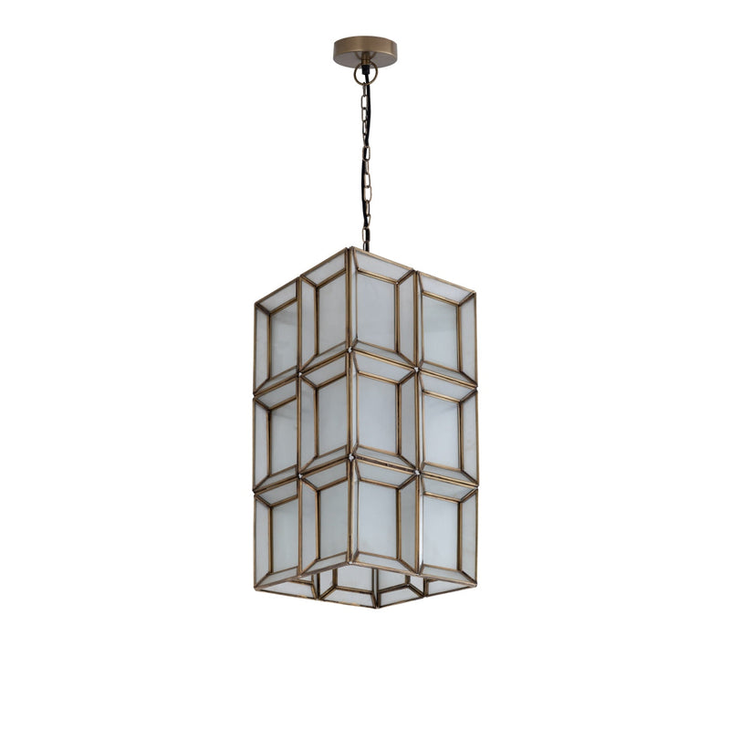 PTMD Layra Hanglamp - 24x24x45 cm - Glas - Wit