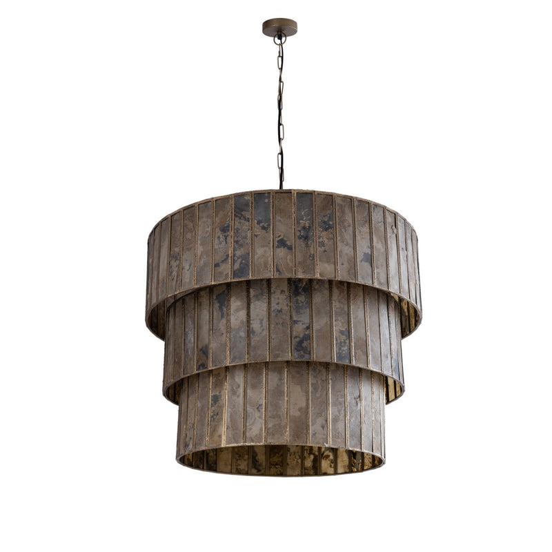 PTMD Levan Hanglamp - 70x70x57 cm - Steen - Messing
