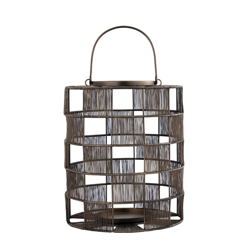 PTMD Stenn Lantaarn - 29x29x35 cm - Ijzer - Messing