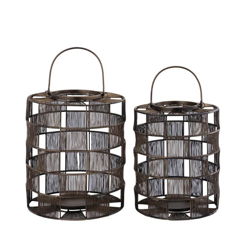 PTMD Stenn Lantaarn - 29x29x35 cm - Ijzer - Messing