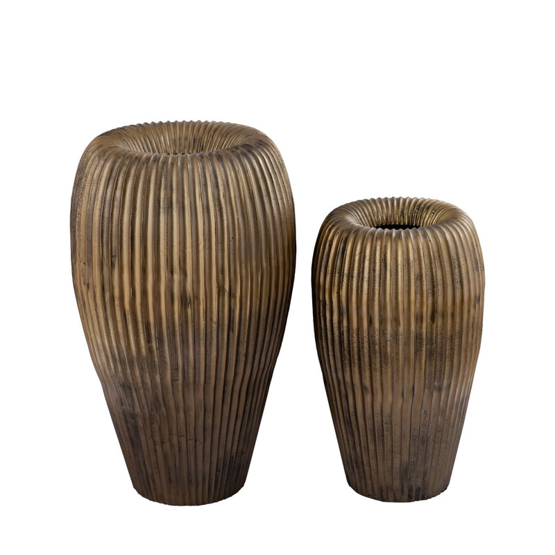 PTMD Russel Bloempot - 35x32x63 cm - Aluminium - Goud
