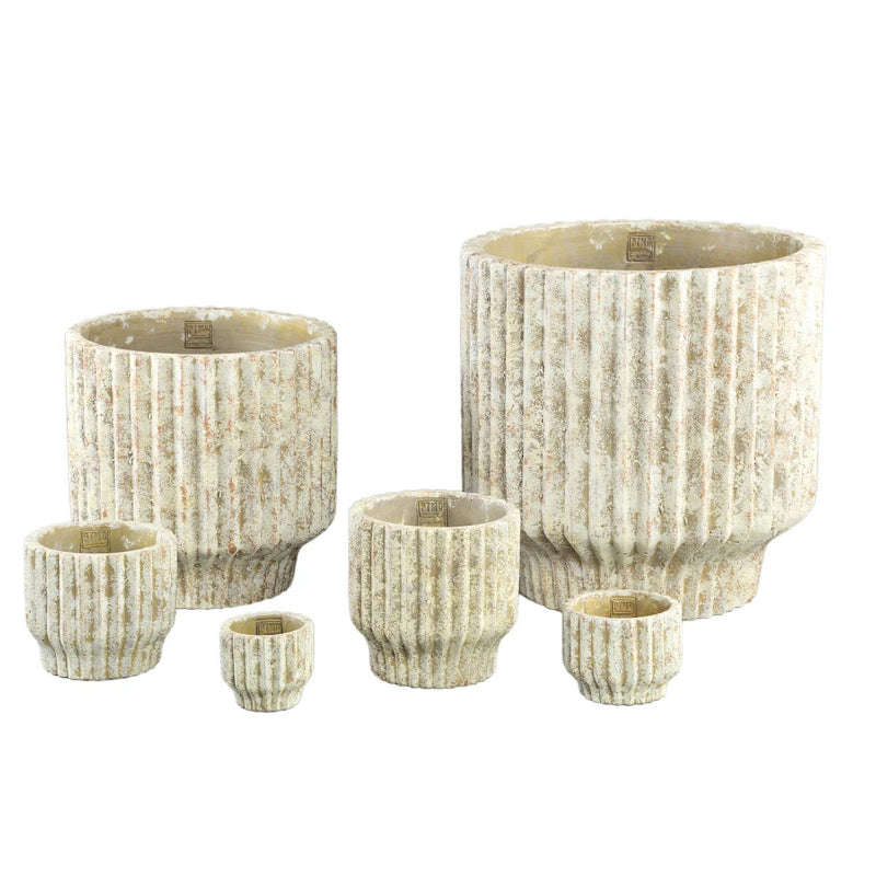 PTMD Gabriel Bloempot - 40x40x40 cm - Keramiek - Creme