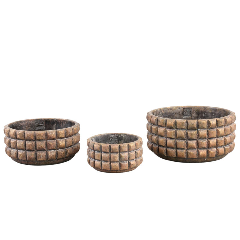 PTMD Wiliam Bloempot - 30x30x15 cm - Cement - Bruin