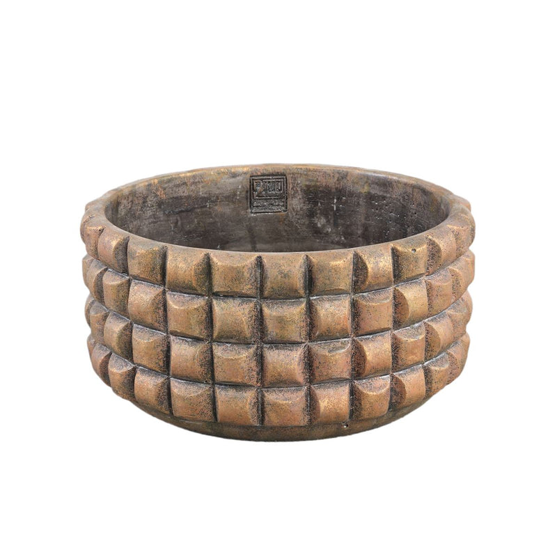 PTMD Wiliam Bloempot - 30x30x15 cm - Cement - Bruin