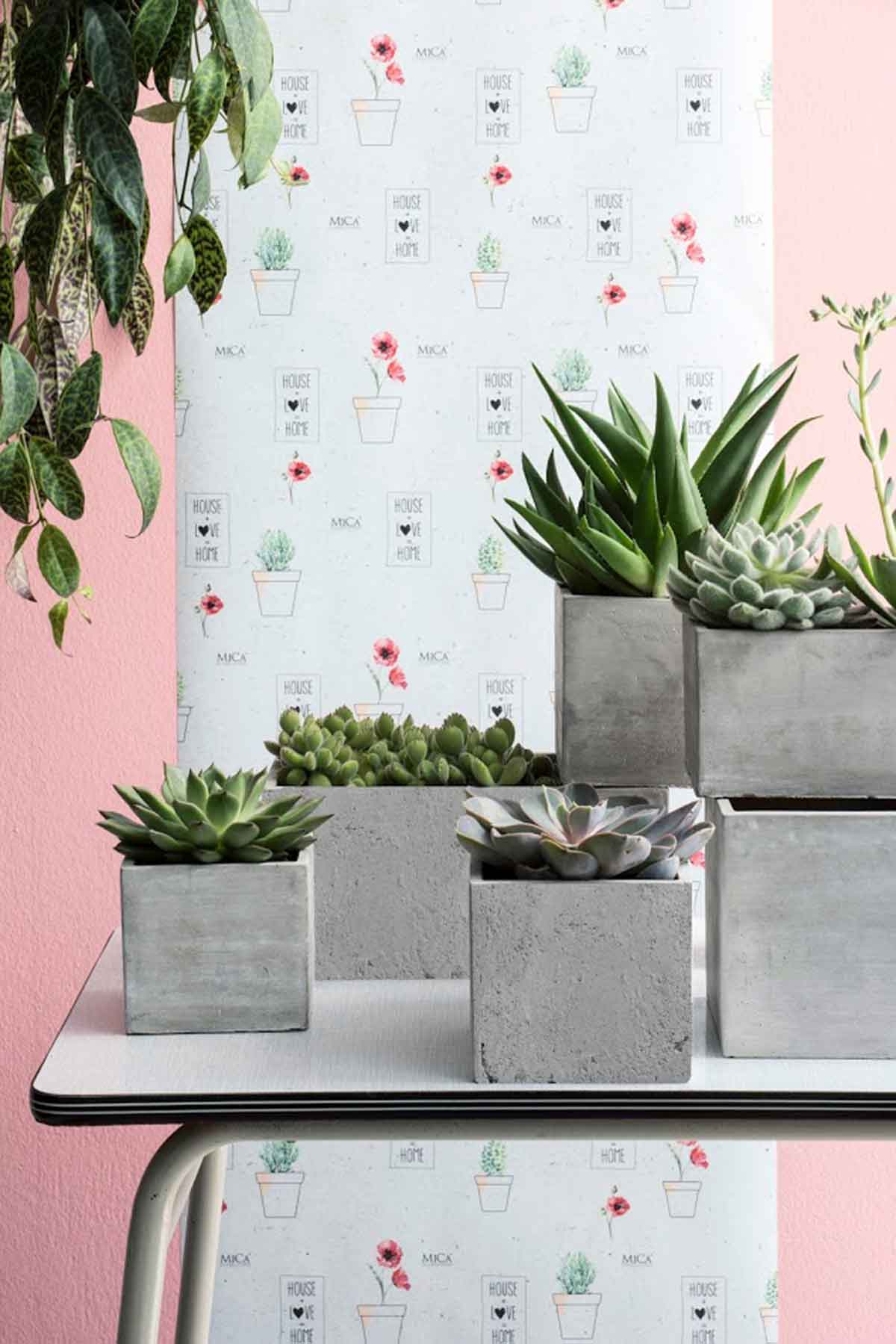 Mica Decorations Jimmy Bloempot - 15x15x15 cm - Lichtgrijs