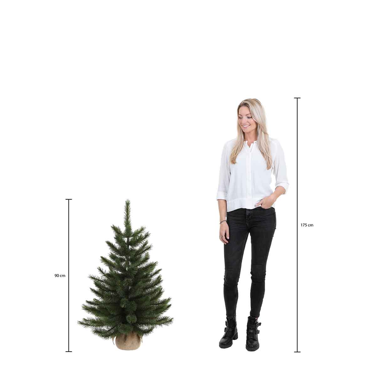 Triumph Tree kunstkerstboom met jute richmond pine - 90x69 groen
