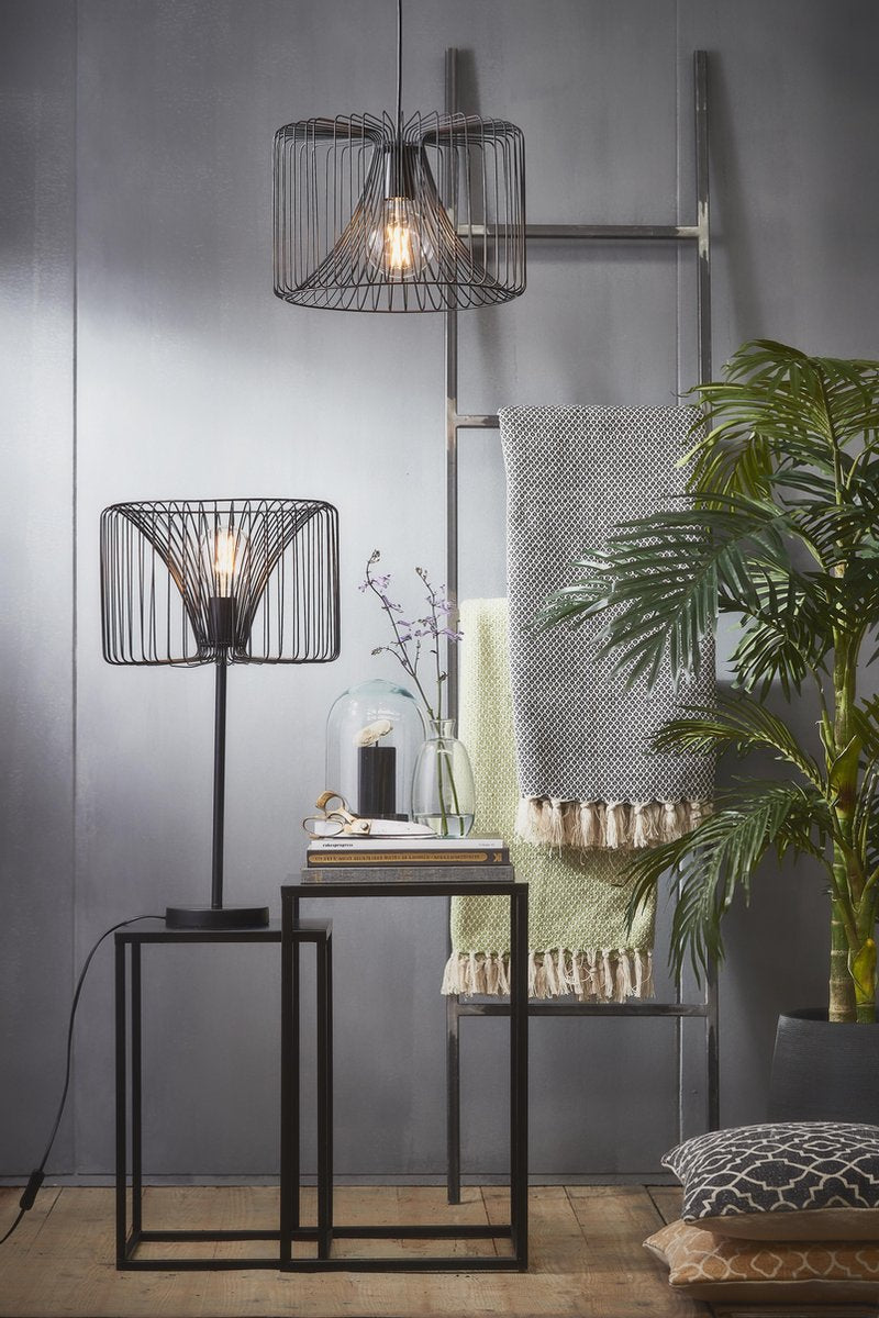 Mica Decorations Goa Bijzettafel - H70 x Ø30 cm - Zwart - Set van 2