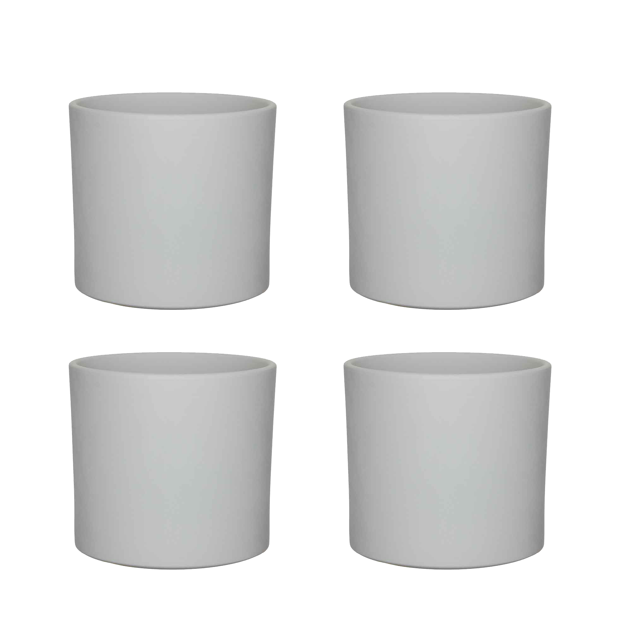 Mica Decorations Era Bloempot - 21x23 cm - Keramiek - Grijs - 4 Stuks