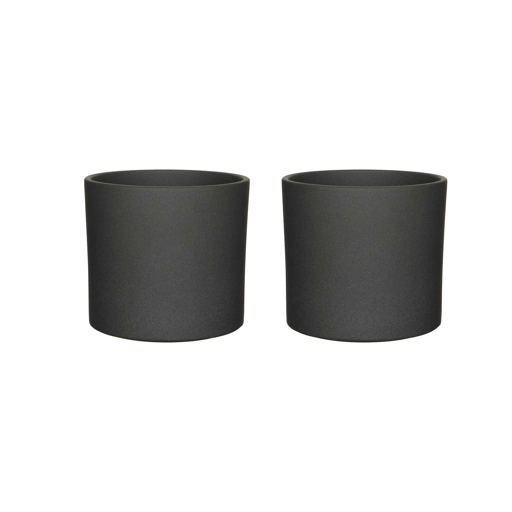Mica Decorations Era Bloempot - 21x23 cm - Keramiek - Grijs - 2 Stuks