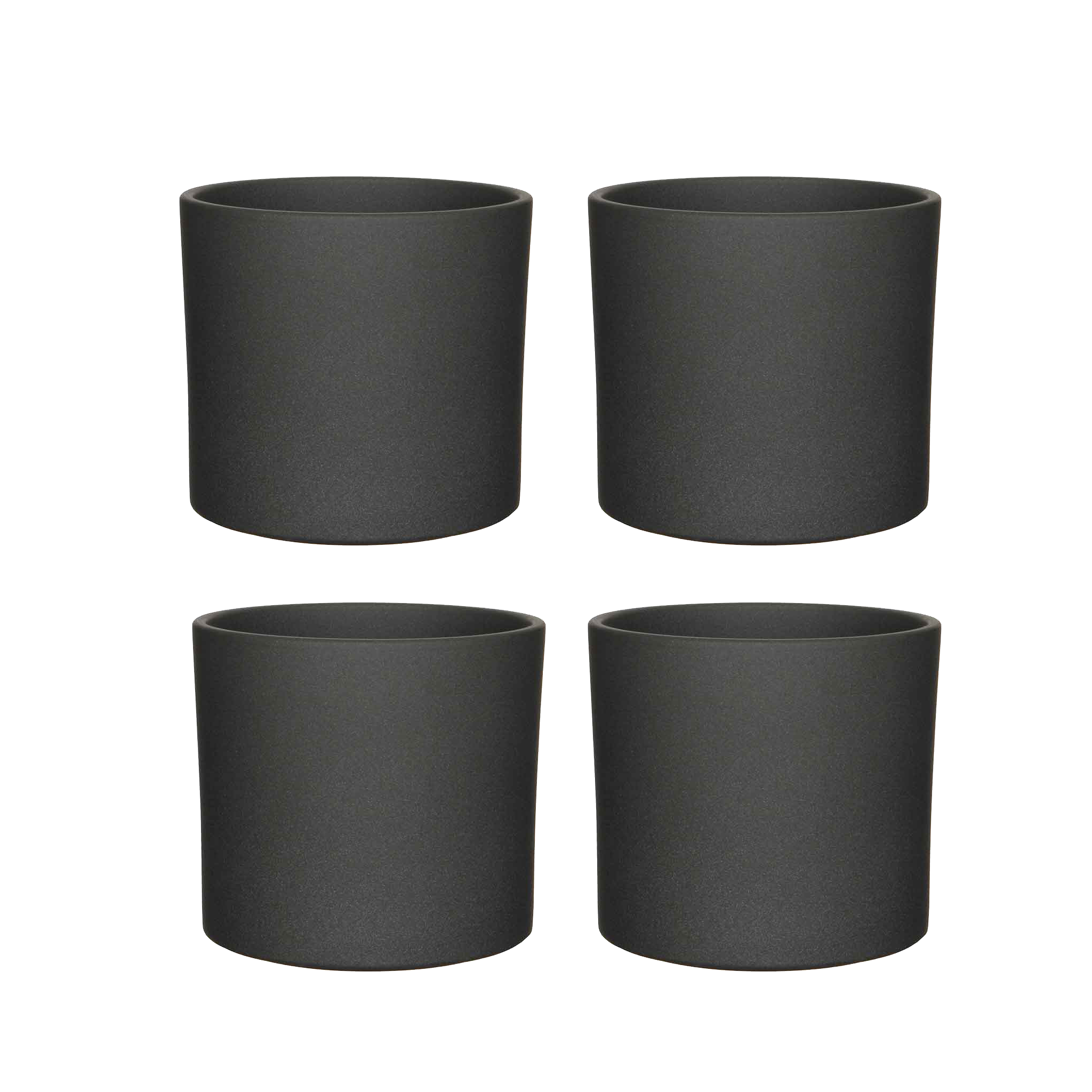 Mica Decorations Era Bloempot - 26x28 cm - Keramiek - Grijs - 4 Stuks