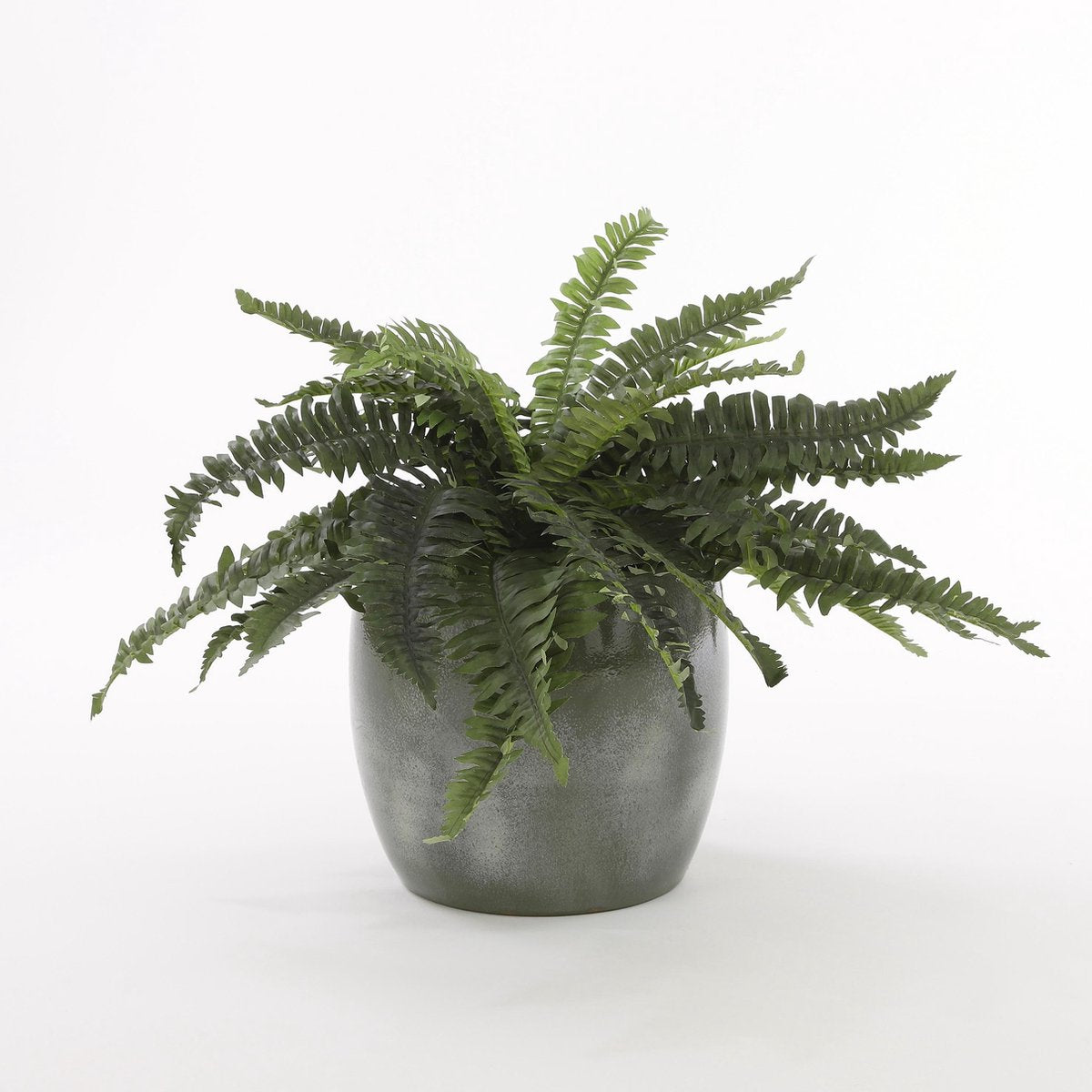 Mica Decorations lester ronde bloempot groen maat in cm: 31 x 33