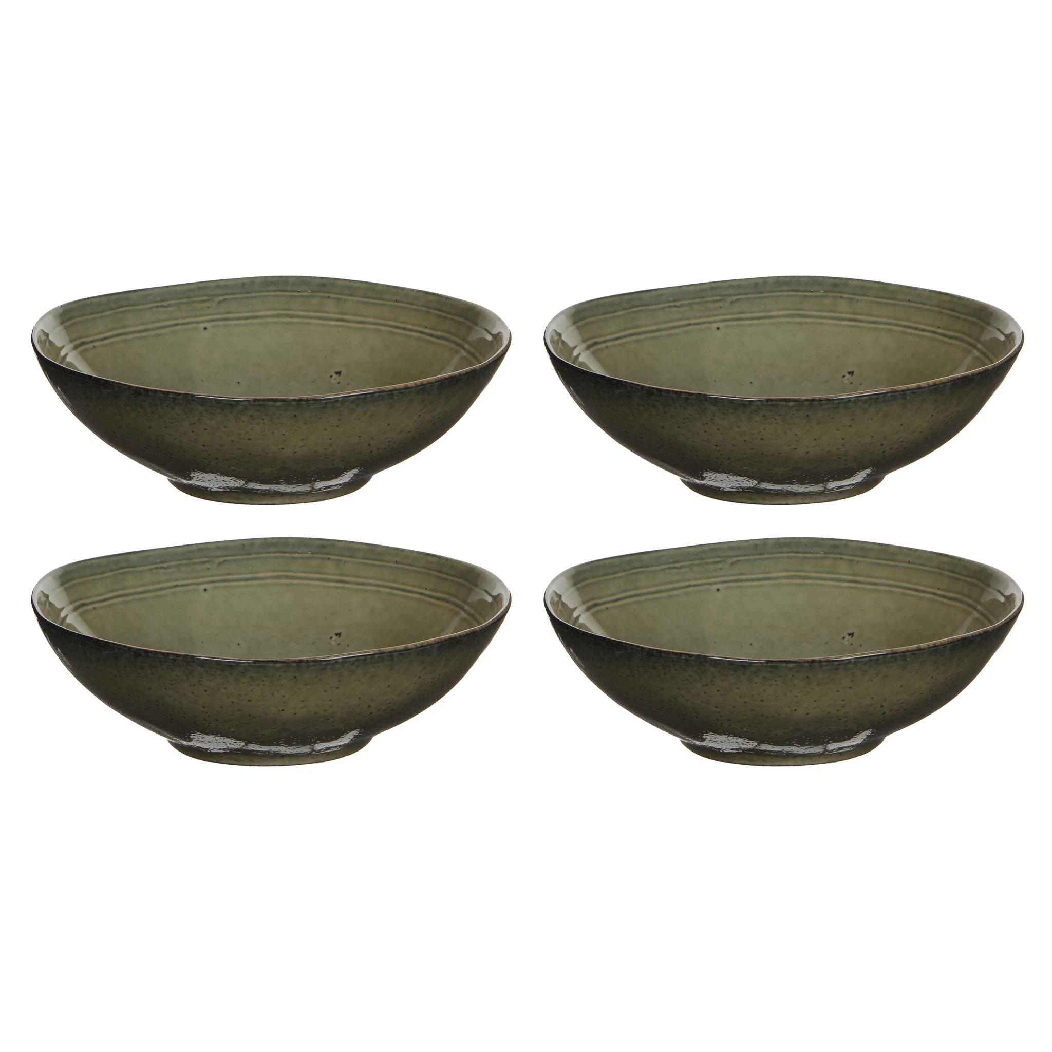 Mica Decorations Tabo Schaal - 9 x 30 cm - Keramiek - Creme - 4 Stuks
