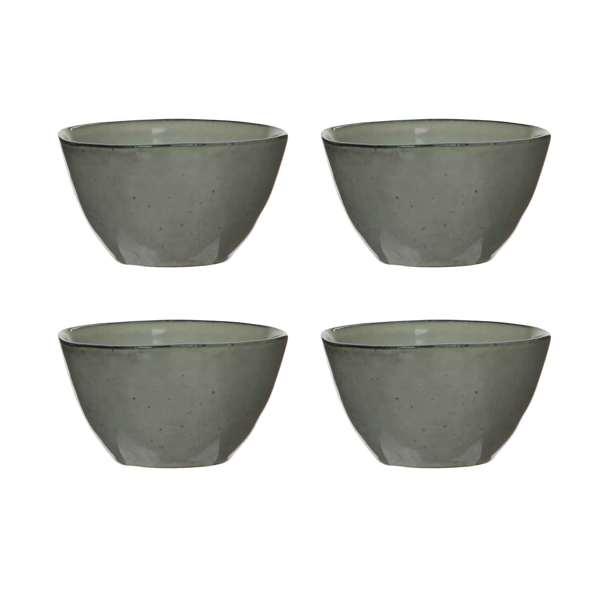 Mica Decorations Tabo Schaal - 5 x 11 cm - Keramiek - Grijs - 4 Stuks
